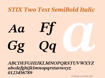 STIX Two Text SemiBold Italic Version 2.13 b171图片样张