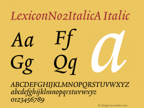 LexiconNo2ItalicA Italic Version 001.000图片样张