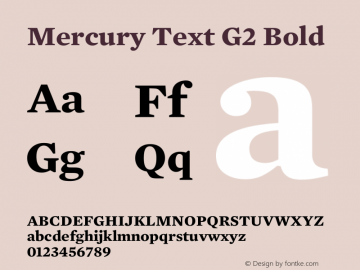 Mercury Text G2 Bold Version 1.302图片样张