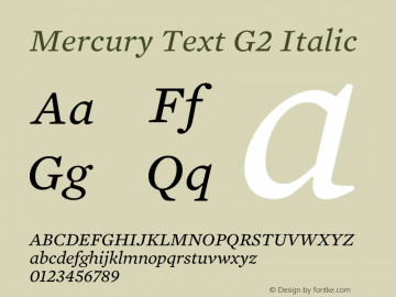 Mercury Text G2 Roman Italic Version 1.302图片样张