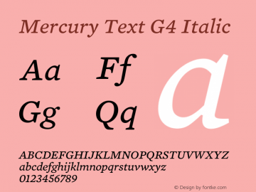 Mercury Text G4 Roman Italic Version 1.302图片样张