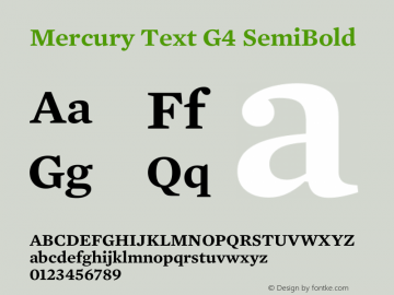 Mercury Text G4 SemiBold Version 1.302图片样张