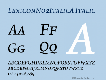 LexiconNo2ItalicA Italic 001.000图片样张