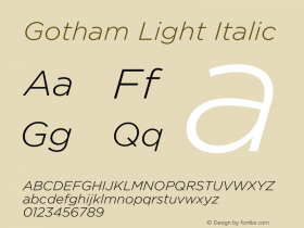 Gotham Light Italic Version 3.301图片样张