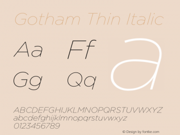 Gotham Thin Italic Version 3.301图片样张