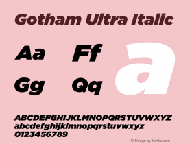 Gotham Ultra Italic Version 3.301图片样张