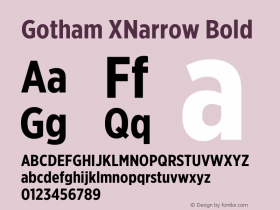 Gotham XNarrow Bold Version 3.301图片样张