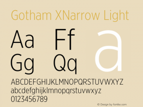 Gotham XNarrow Light Version 3.301图片样张