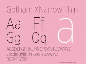 Gotham XNarrow Thin Version 3.301图片样张