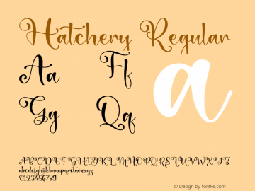 Hatchery Version 1.00;January 14, 2022;FontCreator 13.0.0.2683 64-bit图片样张