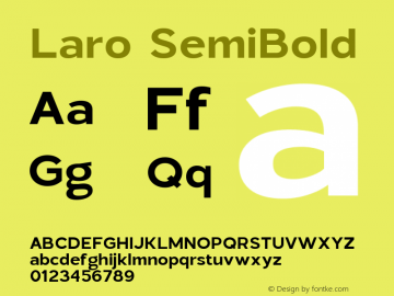 Laro SemiBold Version 1.000图片样张