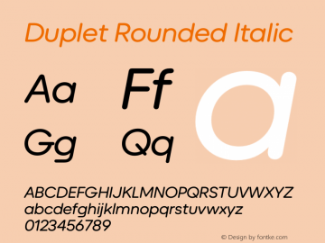 Duplet Rounded Italic Version 1.000图片样张