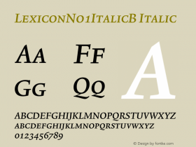 LexiconNo1ItalicB Italic Version 001.000图片样张