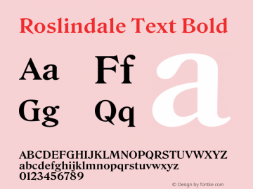 Roslindale Text Bold Version 1.0图片样张