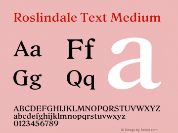 Roslindale Text Medium Version 1.0图片样张