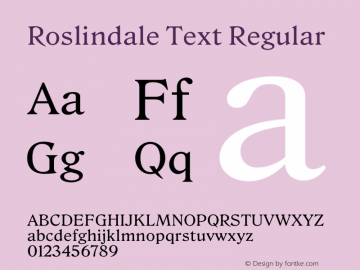Roslindale Text Regular Version 1.0图片样张