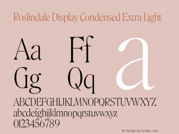 Roslindale Display Condensed Extra Light Version 2图片样张