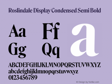 Roslindale Display Condensed Semi Bold Version 2图片样张