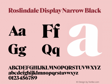 Roslindale Display Narrow Black Version 2图片样张