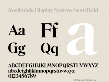 Roslindale Display Narrow Semi Bold Version 2图片样张