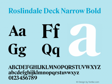 Roslindale Deck Narrow Bold Version 1.0图片样张