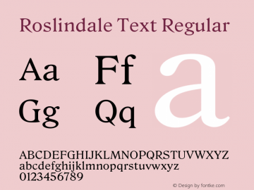 Roslindale Text Regular Version 1.0; ttfautohint (v1.8.3)图片样张