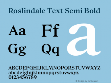 Roslindale Text Semi Bold Version 1.0; ttfautohint (v1.8.3)图片样张