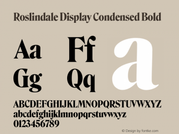 Roslindale Display Condensed Bold Version 2; ttfautohint (v1.8.3)图片样张