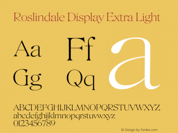 Roslindale Display Extra Light Version 2; ttfautohint (v1.8.3)图片样张