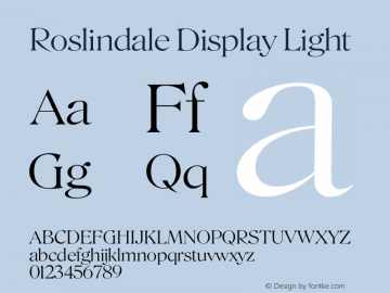 Roslindale Display Light Version 2; ttfautohint (v1.8.3)图片样张