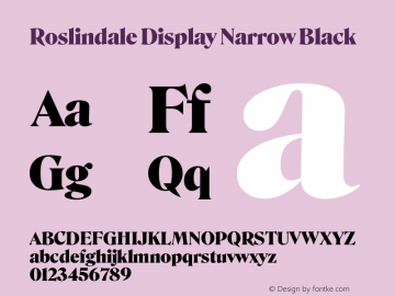 Roslindale Display Narrow Black Version 2; ttfautohint (v1.8.3)图片样张