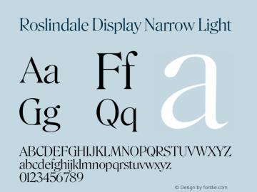 Roslindale Display Narrow Light Version 2; ttfautohint (v1.8.3)图片样张