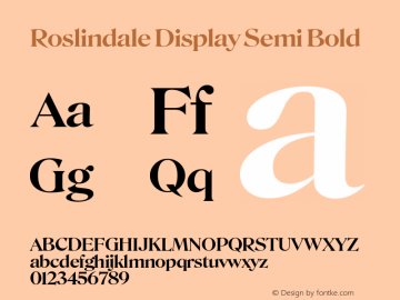 Roslindale Display Semi Bold Version 2; ttfautohint (v1.8.3)图片样张