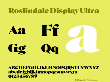 Roslindale Display Ultra Version 2; ttfautohint (v1.8.3)图片样张