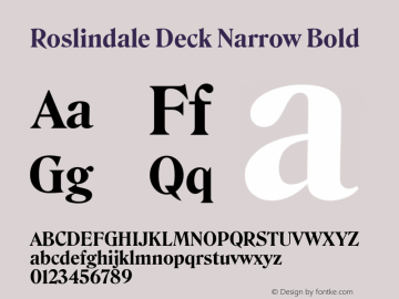 Roslindale Deck Narrow Bold Version 1.0; ttfautohint (v1.8.3)图片样张