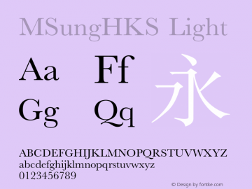 MSungHKS Light 图片样张