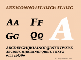 LexiconNo1ItalicE Italic 001.000图片样张