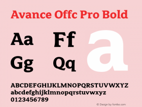 Avance Offc Pro Bold Version 7.504; 2010; Build 1021图片样张