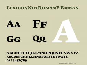 LexiconNo1RomanF Roman Version 001.000 Font Sample