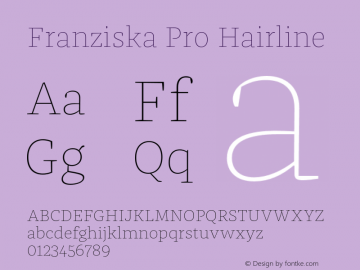 FranziskaPro-Hairline Version 7.504; 2014; Build 1021图片样张