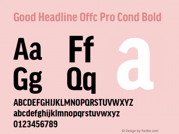 Good Head Offc Pro Cond Bold Version 7.504; 2010; Build 1022图片样张