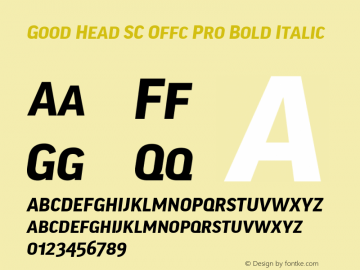 Good Head SC Offc Pro Bold Italic Version 7.504; 2010; Build 1021图片样张