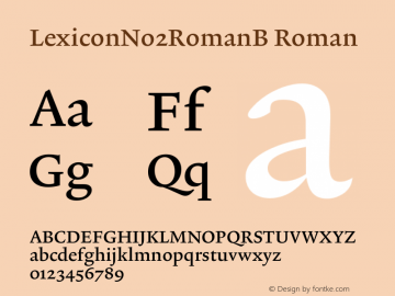 LexiconNo2RomanB Roman Version 001.000 Font Sample