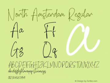 North Amsterdam Version 1.00;January 17, 2022;FontCreator 13.0.0.2680 64-bit图片样张