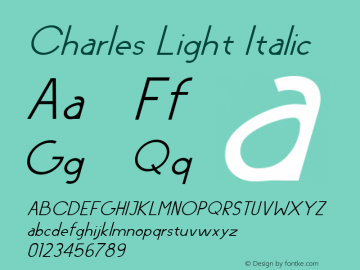 Charles Light Italic Version 1.000图片样张