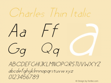 Charles-ThinItalic Version 1.000图片样张