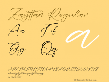 Zayttan Version 1.00;December 3, 2021;FontCreator 13.0.0.2680 64-bit图片样张