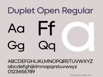 Duplet Open Regular Version 1.000图片样张