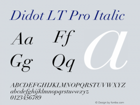 DidotLTPro-Italic Version 2.000 Build 1000图片样张