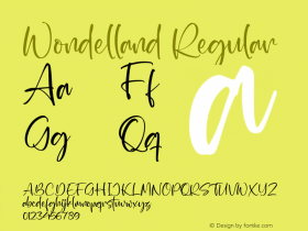 Wondelland Version 1.00;December 9, 2021;FontCreator 13.0.0.2680 64-bit图片样张